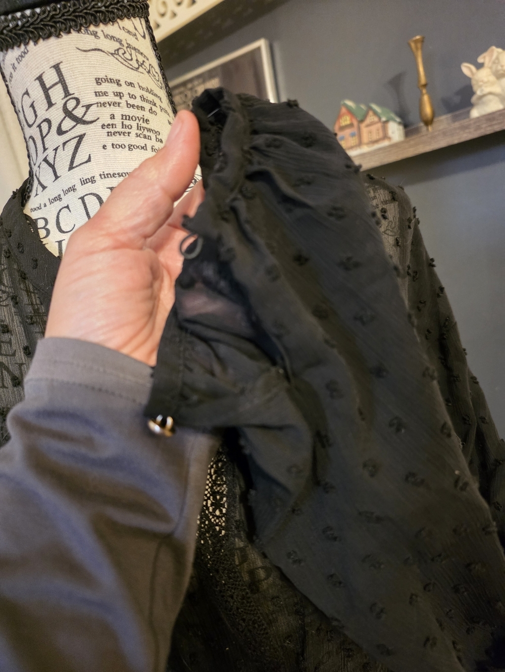Zara Black Textured Dot Maxi Dress - Picture 4 of 13